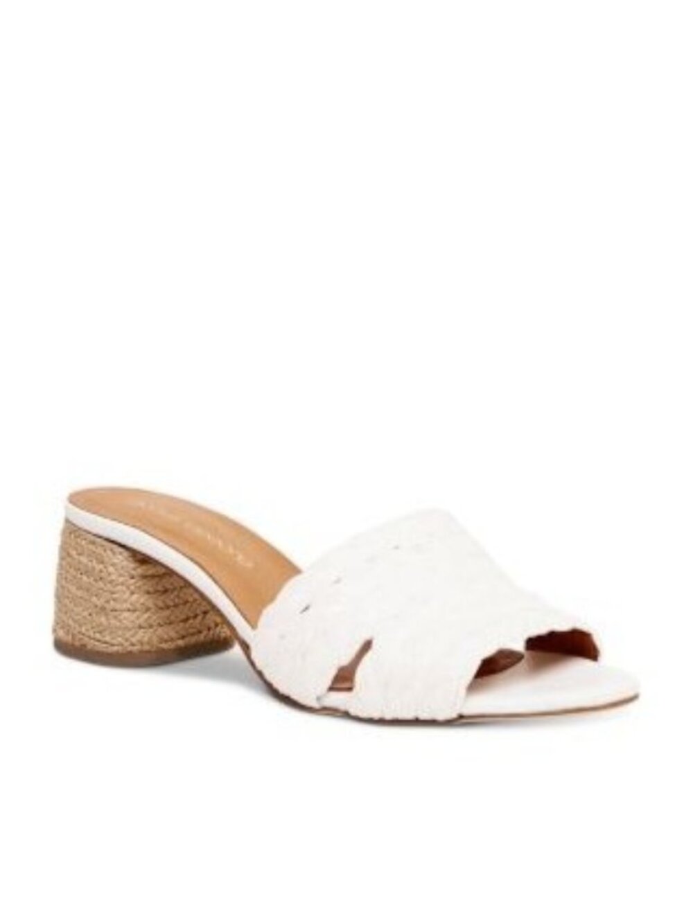 New Andre Assous Cadyn Slip On Sandals White Raffia Espadrilles Women's Size 8.5